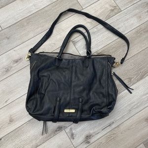 Steve Madden Black and Gold Zipper Large Purse